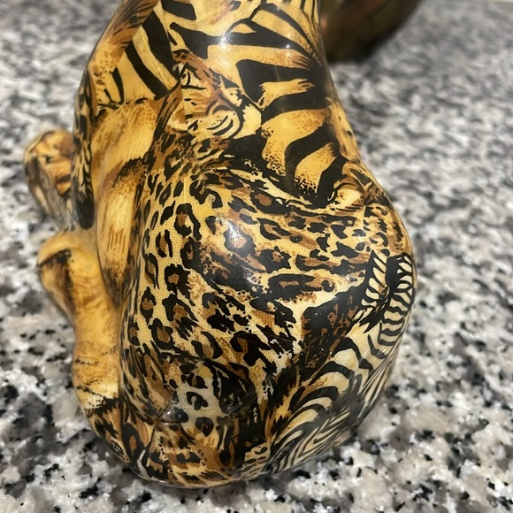 La Vie Giraffe Figurine Safari Animal Print Patchwork - Picture 8 of 14